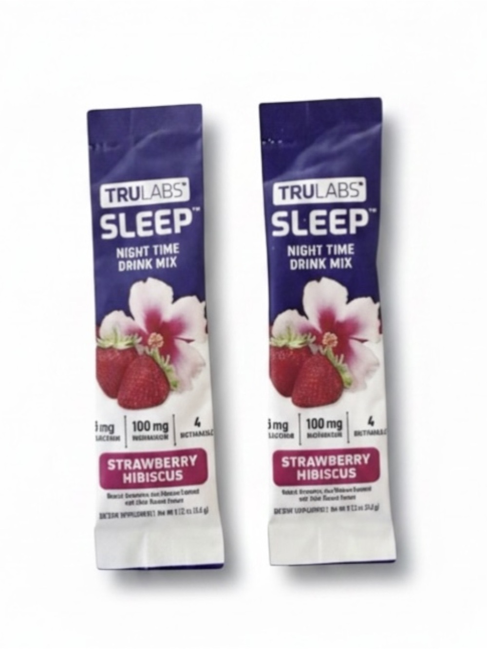 2X Lot of TruLabs Hibiscus Nightime Drink Mix Sleep Powder Drink Packets - Picture 1 of 6